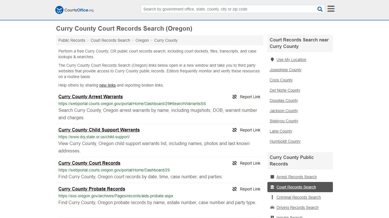 Court Records Search - Curry County, OR (Adoptions, Criminal, Child ...